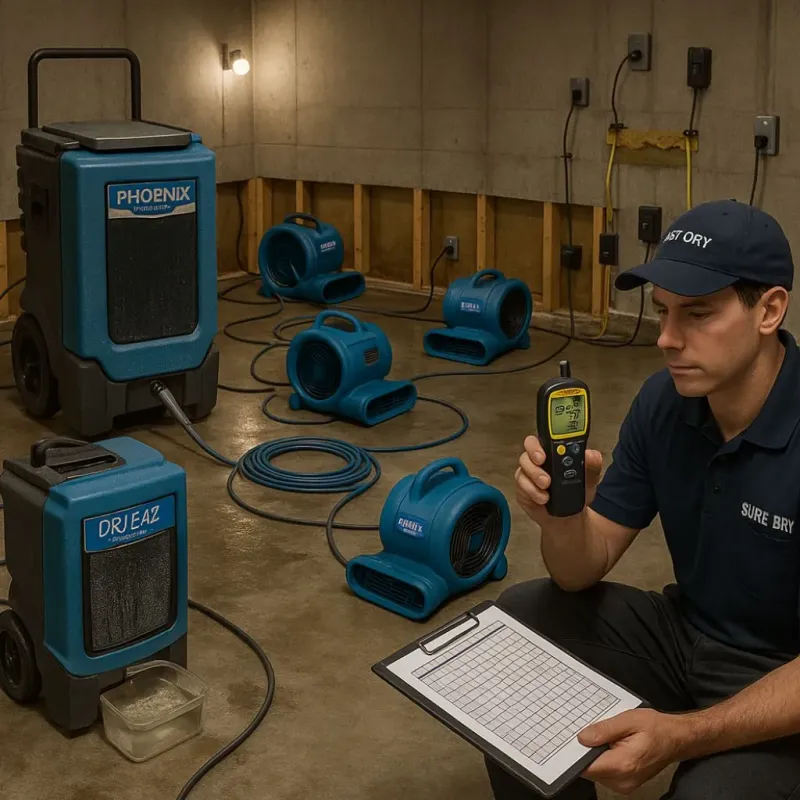 Structural Drying and Dehumidification process in Standish, MI
